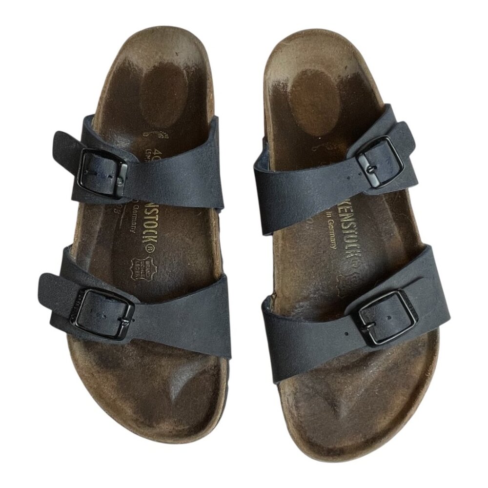 Birkenstock navy leather 2 strap sandal gently worn size 40